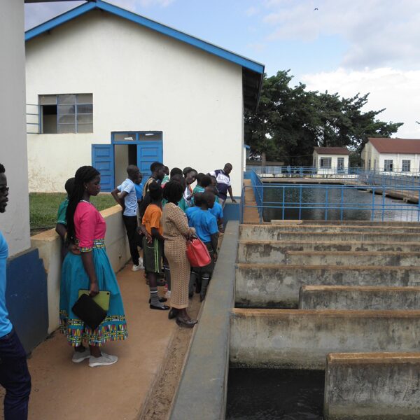 during the school-tour in a watertreatment-plant