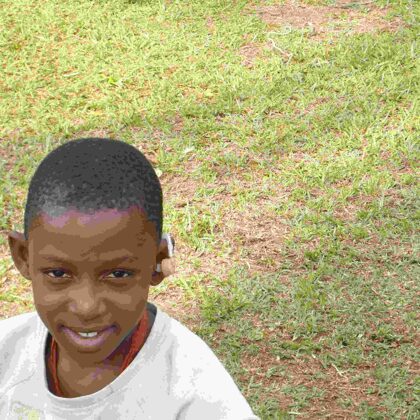 Precious, neraly deaf, now has a hearingaid