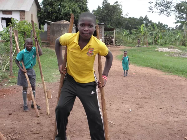 walking with stilts is big fun for all