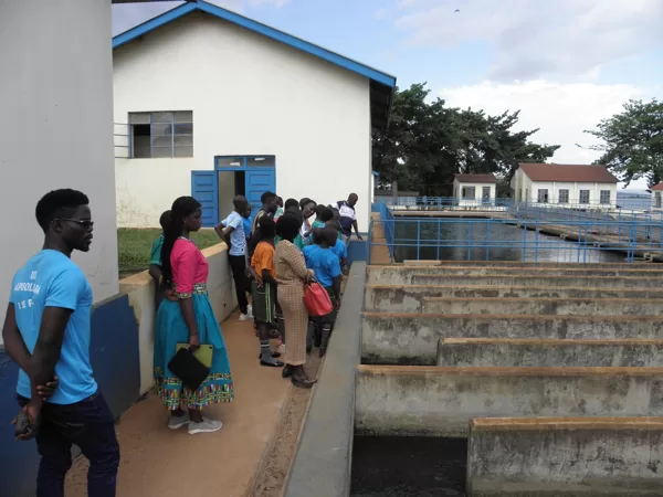 during the school-tour in a watertreatment-plant