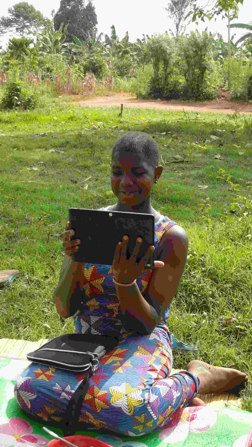 Angelina, who has a bursary for secondary, now got a tablet